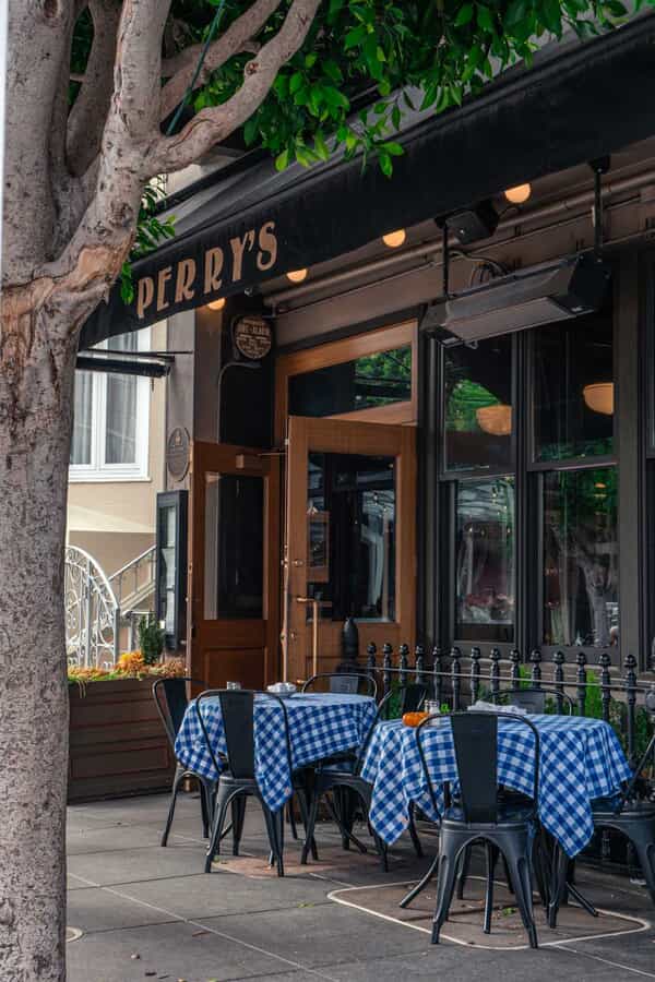 Casual Mission District restaurant tables, home of SF's burrito culture